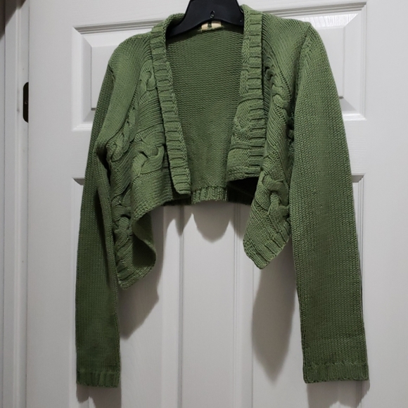 Moth Tops - Anthropologie Moth Cropped Cable Knit Cardigan